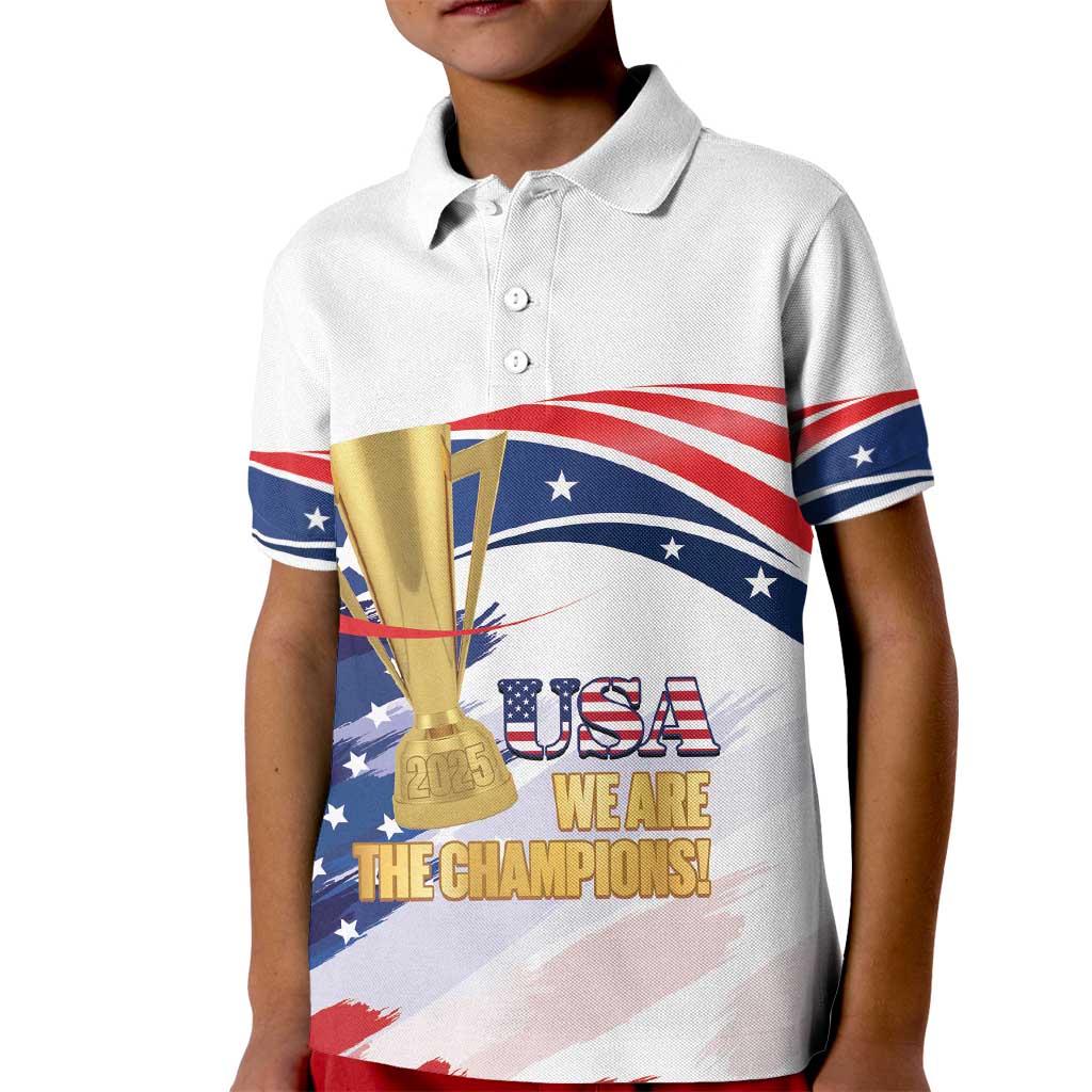 Personalized United States Soccer Kid Polo Shirt 2025 USA Champions - Wonder Print Shop