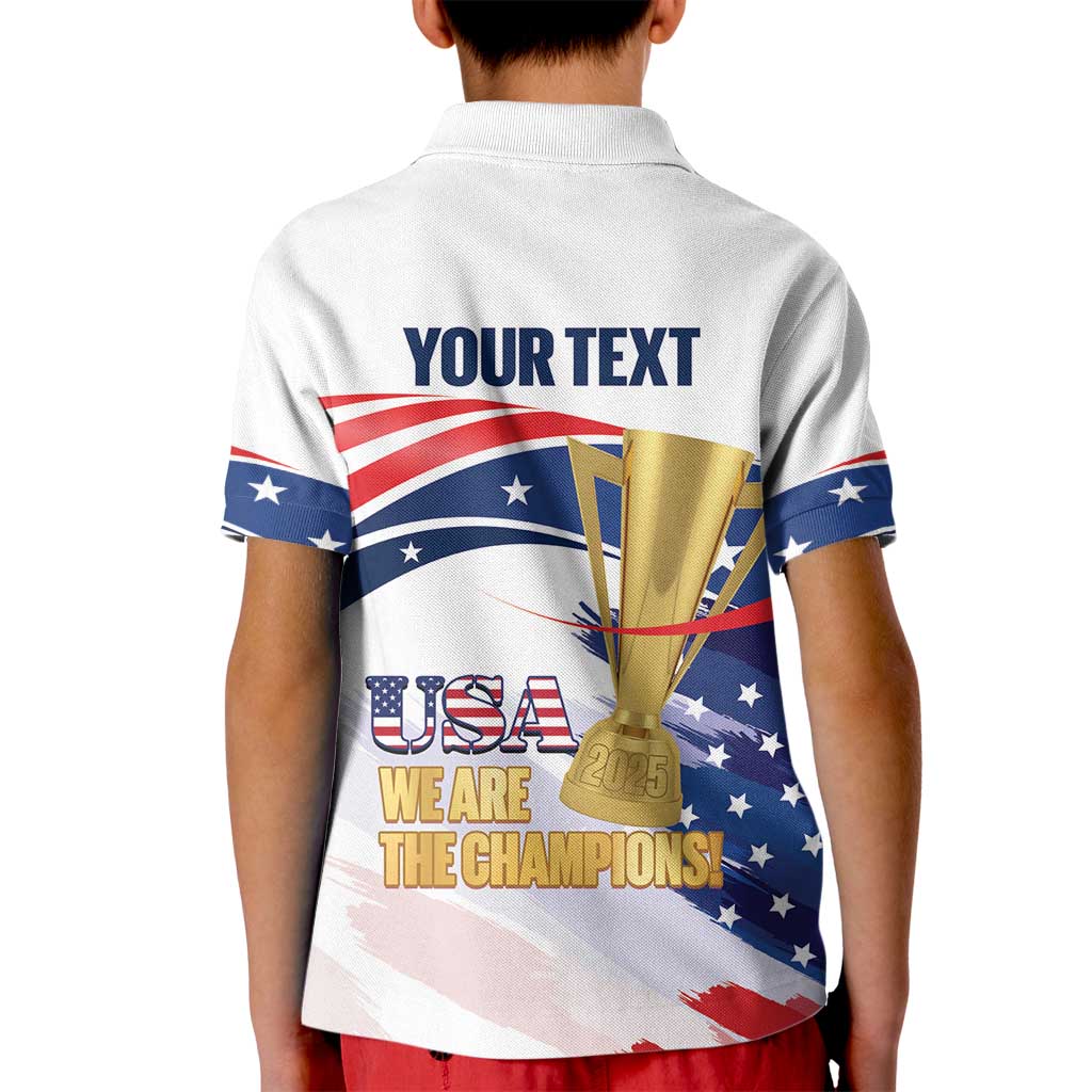 Personalized United States Soccer Kid Polo Shirt 2025 USA Champions - Wonder Print Shop