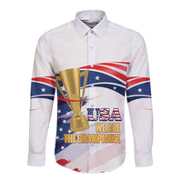 Personalized United States Soccer Long Sleeve Button Shirt 2025 USA Champions - Wonder Print Shop