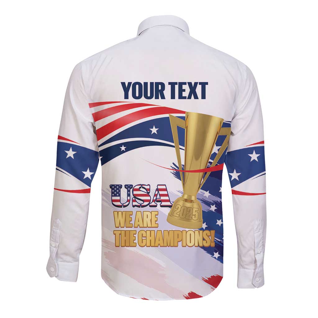 Personalized United States Soccer Long Sleeve Button Shirt 2025 USA Champions - Wonder Print Shop