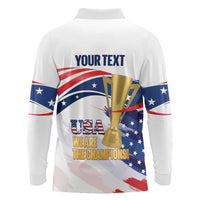 Personalized United States Soccer Long Sleeve Polo Shirt 2025 USA Champions - Wonder Print Shop