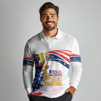 Personalized United States Soccer Long Sleeve Polo Shirt 2025 USA Champions - Wonder Print Shop
