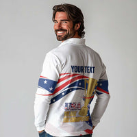 Personalized United States Soccer Long Sleeve Polo Shirt 2025 USA Champions - Wonder Print Shop