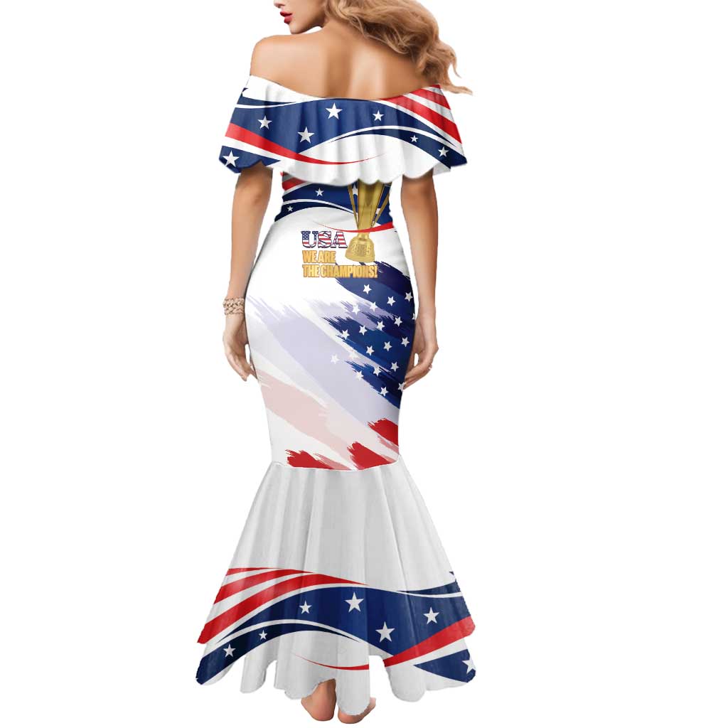 Personalized United States Soccer Mermaid Dress 2025 USA Champions - Wonder Print Shop