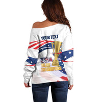 Personalized United States Soccer Off Shoulder Sweater 2025 USA Champions - Wonder Print Shop