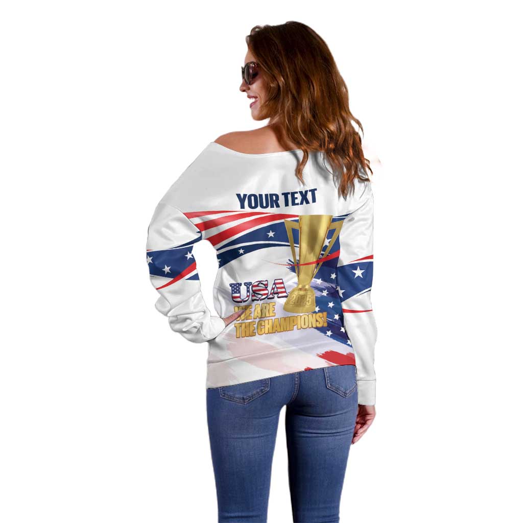 Personalized United States Soccer Off Shoulder Sweater 2025 USA Champions - Wonder Print Shop