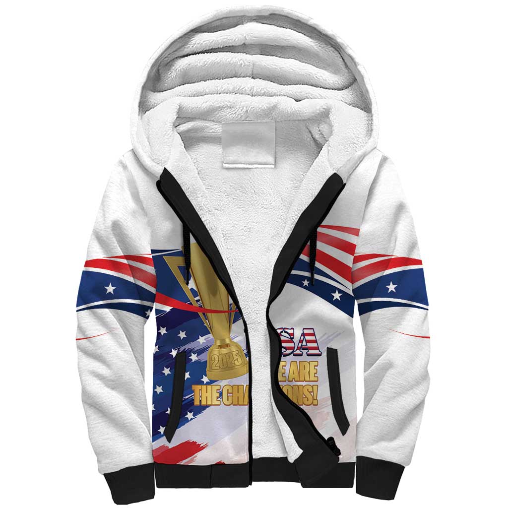 Personalized United States Soccer Sherpa Hoodie 2025 USA Champions - Wonder Print Shop