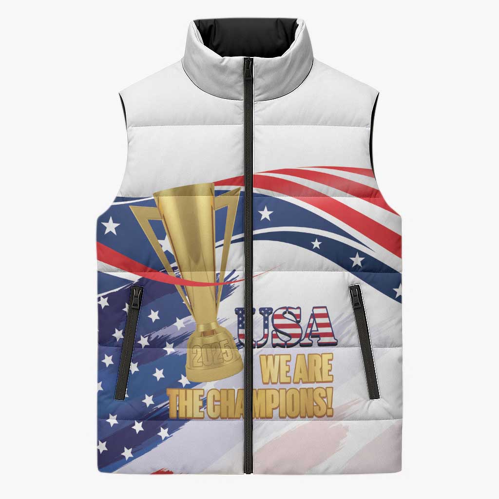 United States Soccer Sleeveless Puffer Jacket 2025 USA Champions - Wonder Print Shop