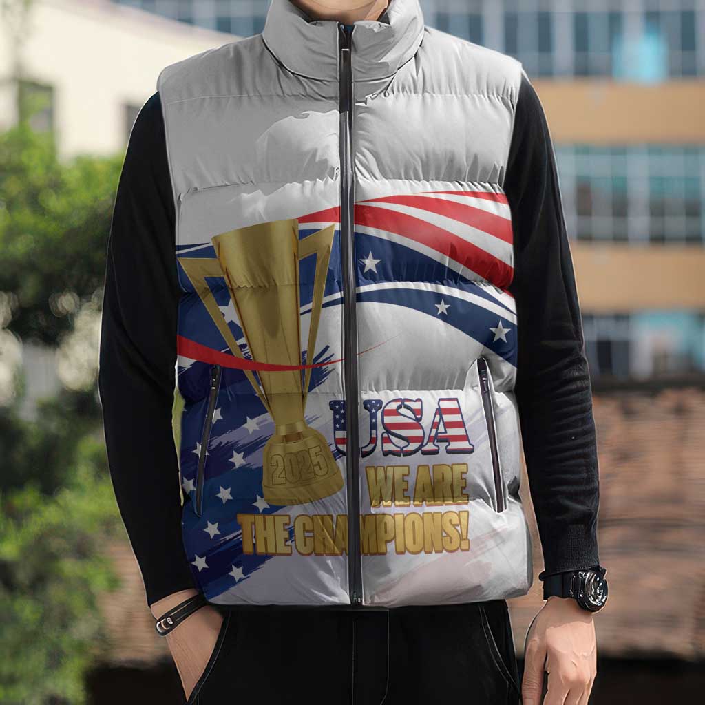 United States Soccer Sleeveless Puffer Jacket 2025 USA Champions - Wonder Print Shop