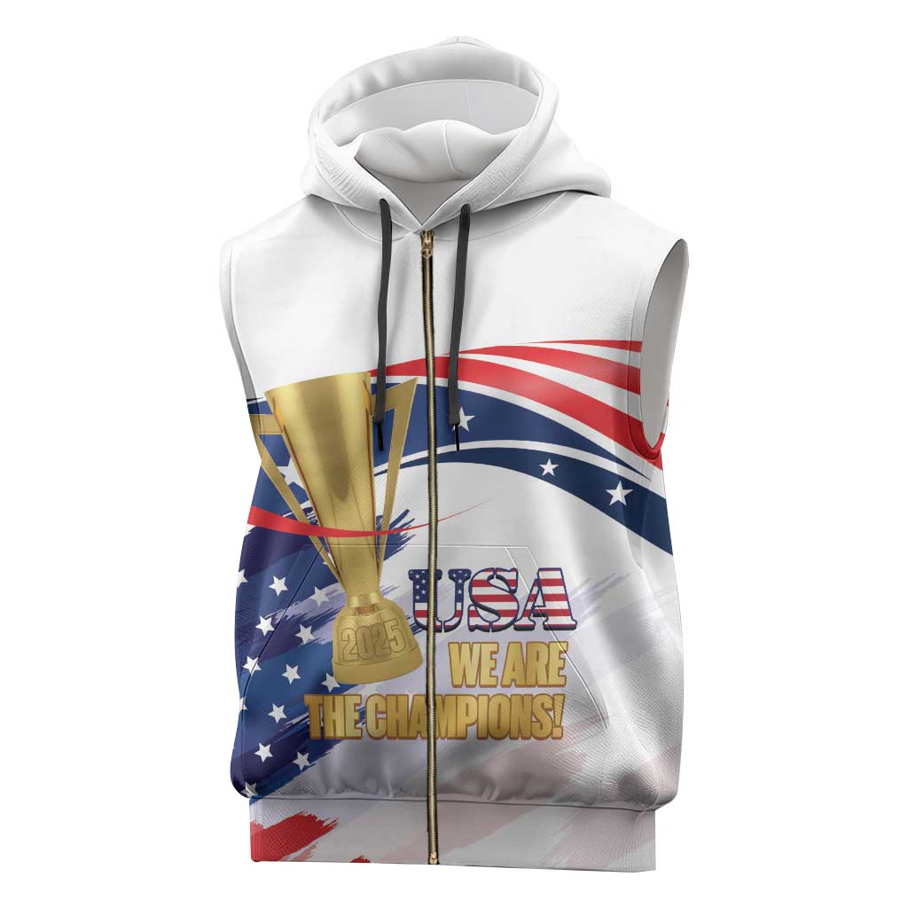 United States Soccer Sleeveless Zip Hoodie 2025 USA Champions - Wonder Print Shop