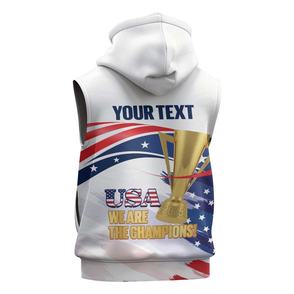 United States Soccer Sleeveless Zip Hoodie 2025 USA Champions - Wonder Print Shop