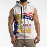 United States Soccer Sleeveless Zip Hoodie 2025 USA Champions - Wonder Print Shop