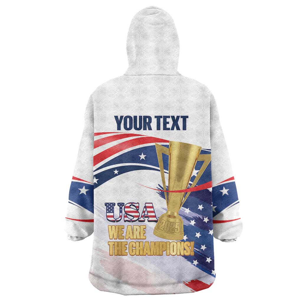 Personalized United States Soccer Wearable Blanket Hoodie 2025 USA Champions - Wonder Print Shop