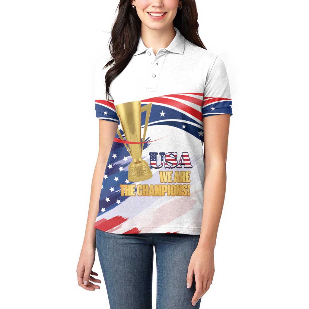 Personalized United States Soccer Women Polo Shirt 2025 USA Champions - Wonder Print Shop