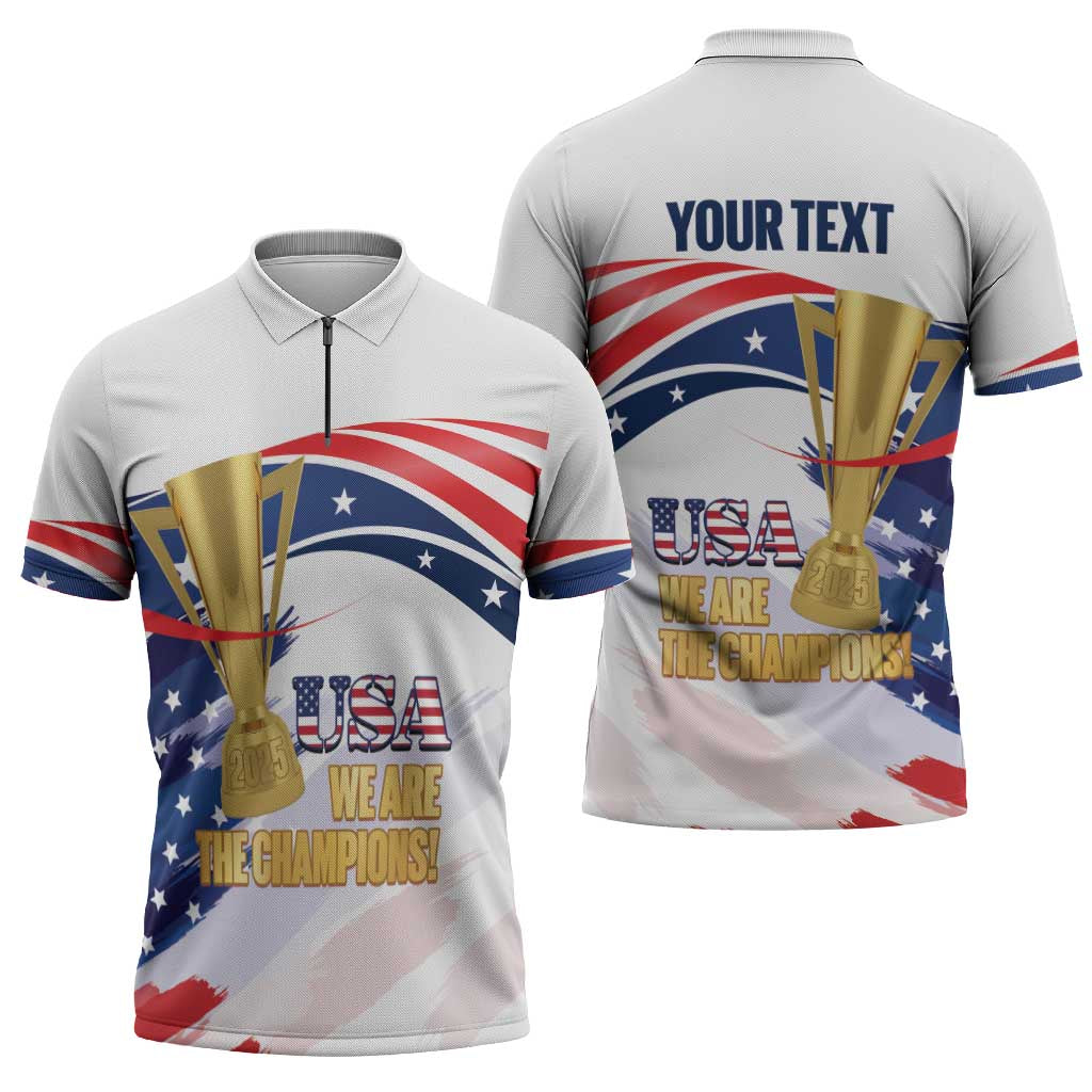 United States Soccer Zipper Polo Shirt 2025 USA Champions - Wonder Print Shop