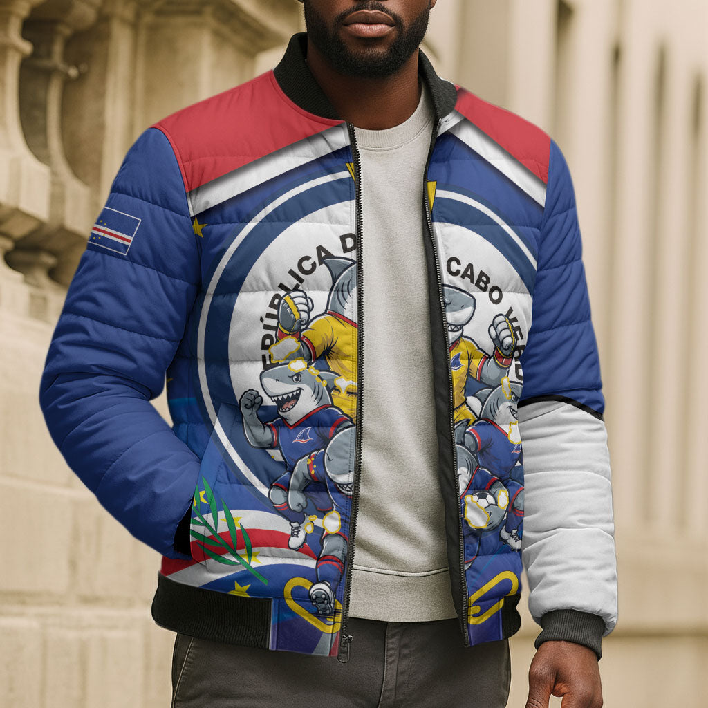Cape Verde 2026 Football Bomber Puffer Jacket Orgulho Tubaroes Azuis Make History