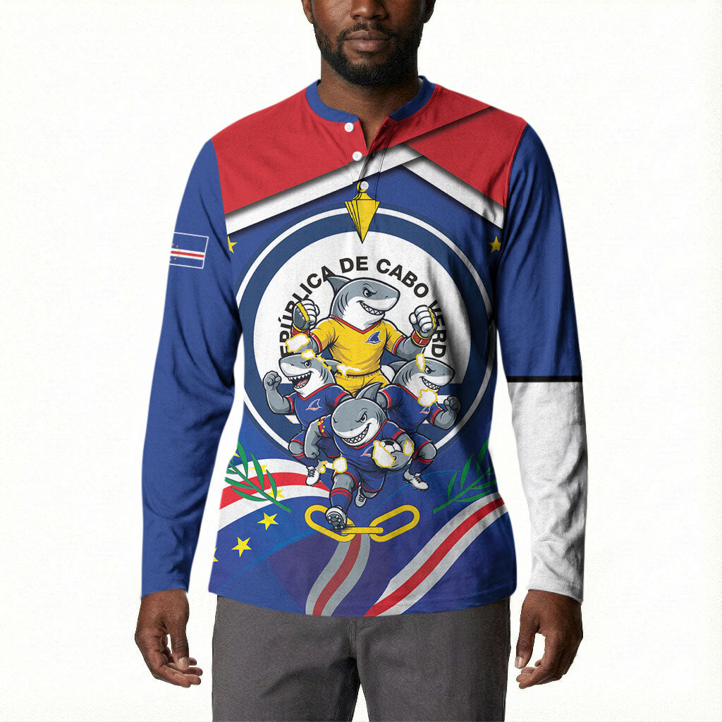 Cape Verde 2026 Football Button Sweatshirt Orgulho Tubaroes Azuis Make History