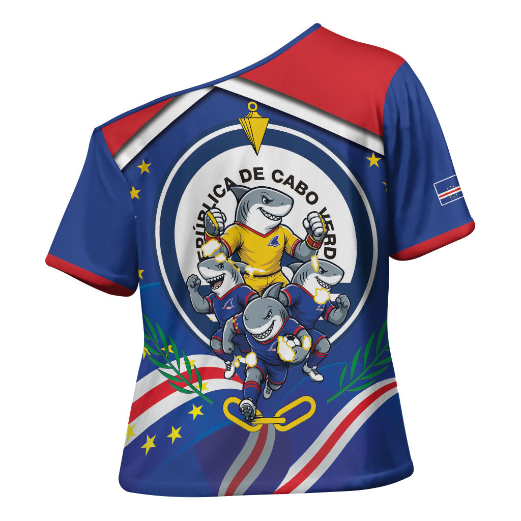 Cape Verde 2026 Football Cross Shoulder Shirt Orgulho Tubaroes Azuis Make History