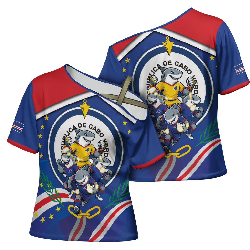 Cape Verde 2026 Football Cross Shoulder Shirt Orgulho Tubaroes Azuis Make History
