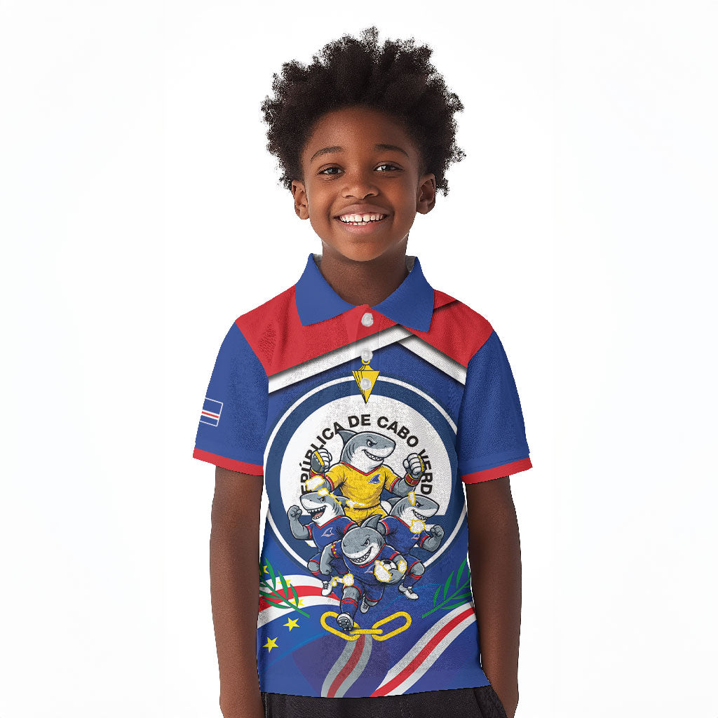 Cape Verde 2026 Football Kid Polo Shirt Orgulho Tubaroes Azuis Make History