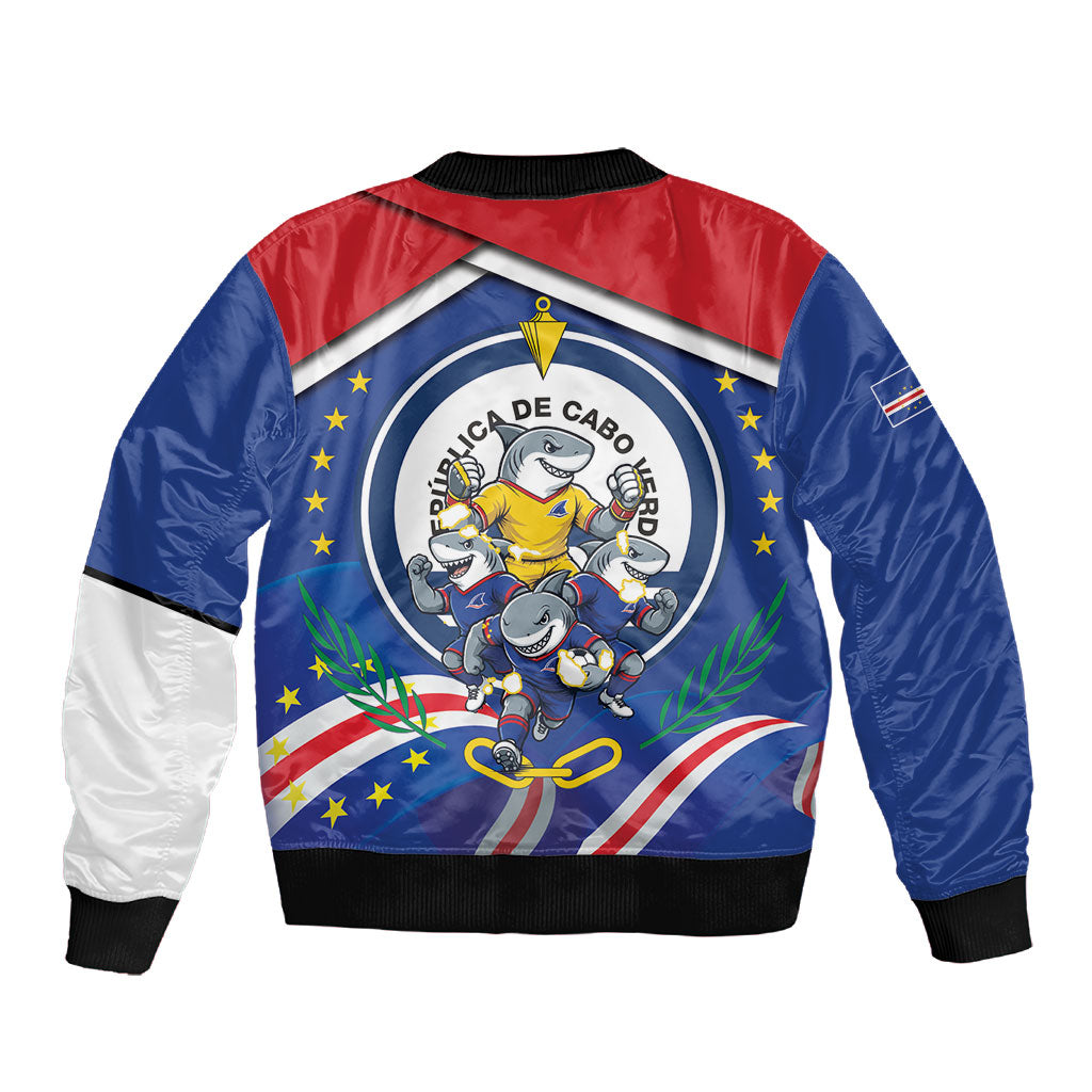 Cape Verde 2026 Football Sleeve Zip Bomber Jacket Orgulho Tubaroes Azuis Make History
