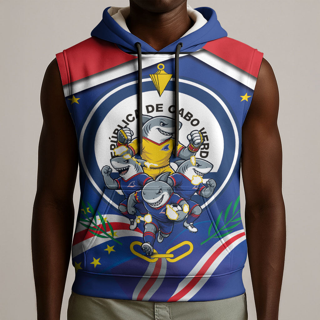 Cape Verde 2026 Football Sleeveless Hoodie Orgulho Tubaroes Azuis Make History