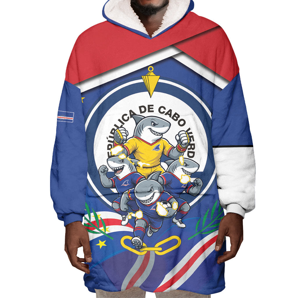 Cape Verde 2026 Football Wearable Blanket Hoodie Orgulho Tubaroes Azuis Make History
