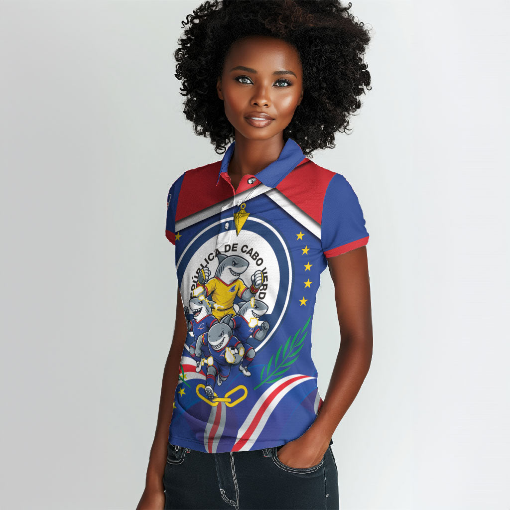 Cape Verde 2026 Football Women Polo Shirt Orgulho Tubaroes Azuis Make History