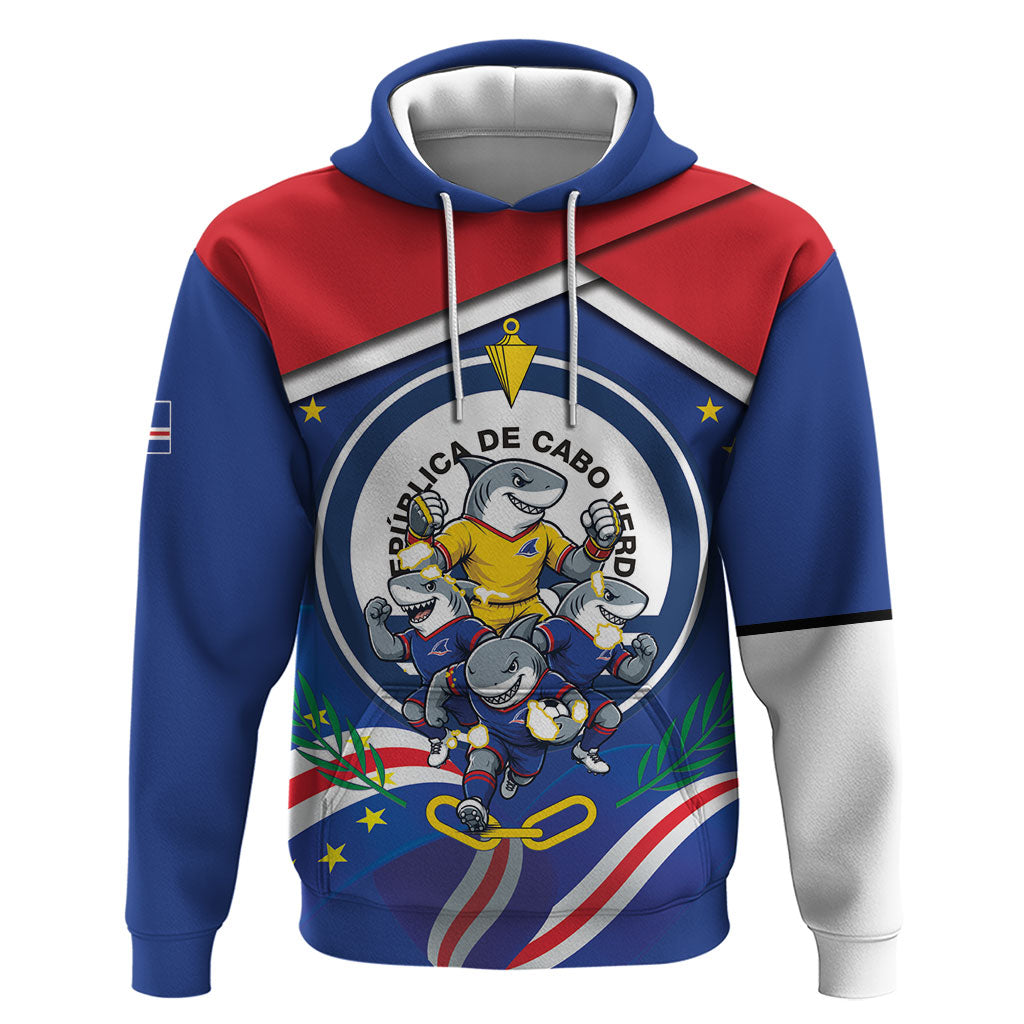 Cape Verde 2026 Football Zip Hoodie Orgulho Tubaroes Azuis Make History