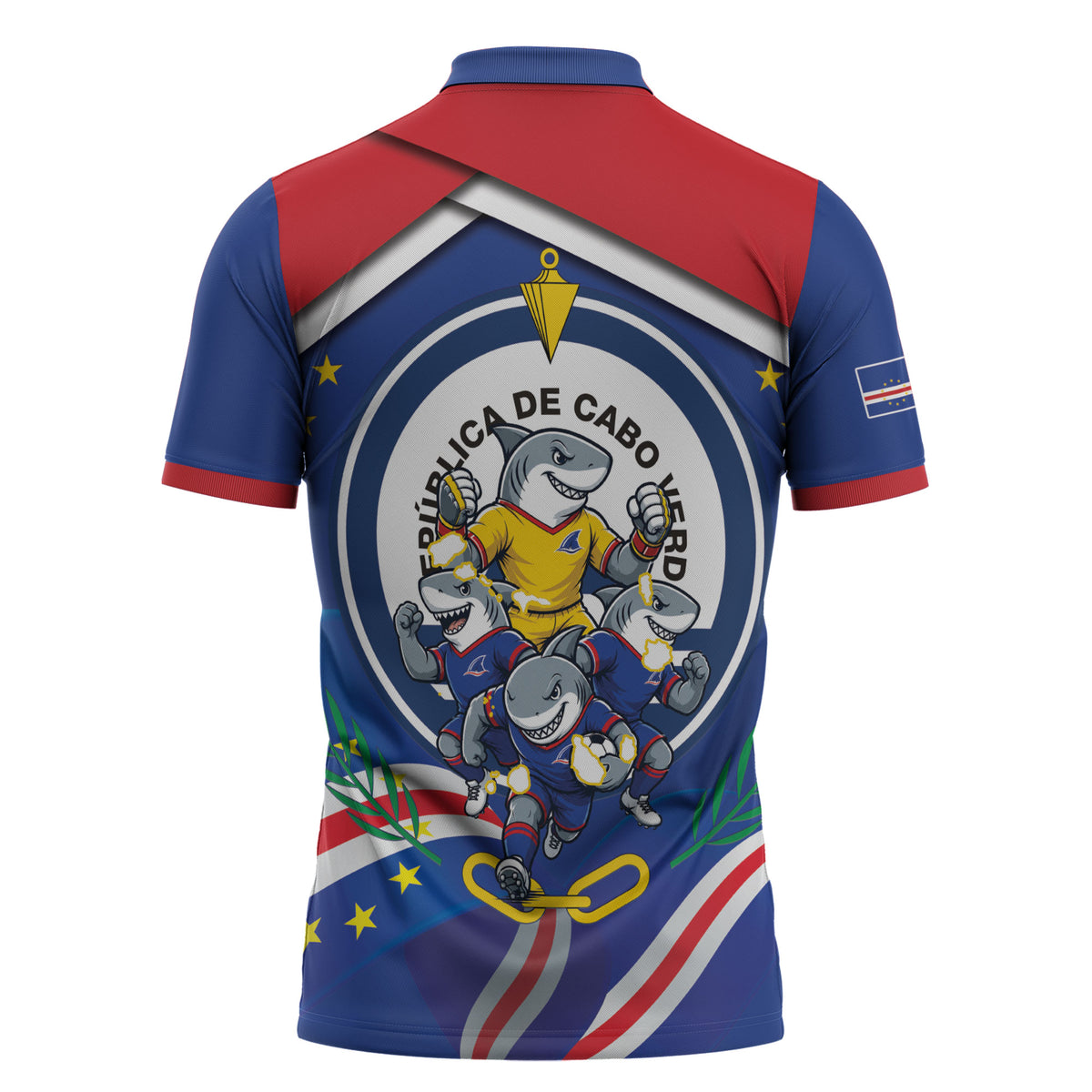 Cape Verde 2026 Football Zipper Polo Shirt Orgulho Tubaroes Azuis Make History