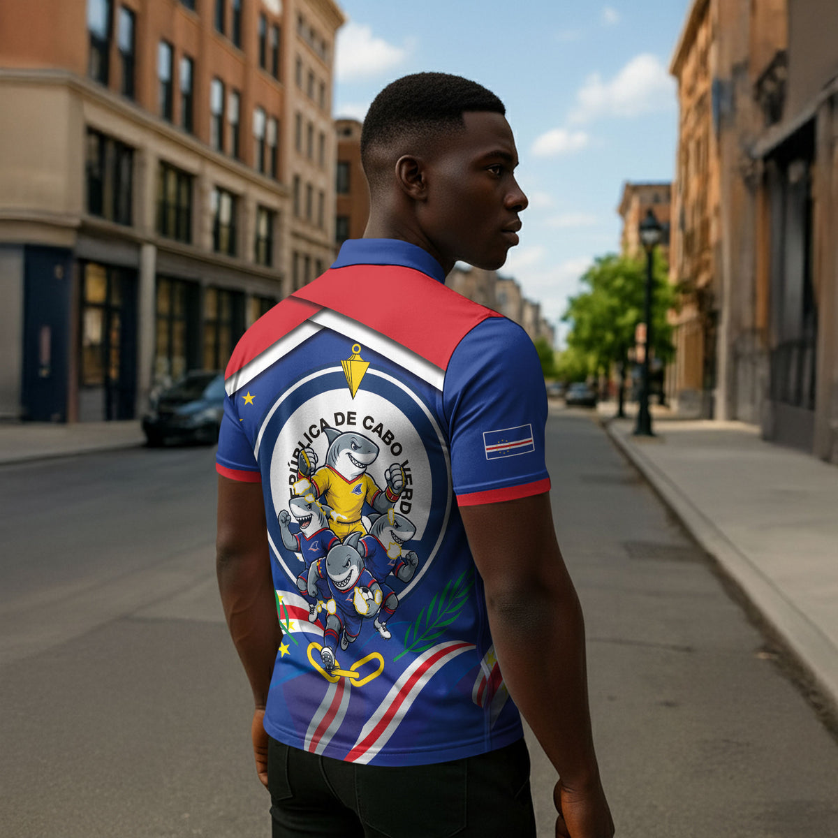 Cape Verde 2026 Football Zipper Polo Shirt Orgulho Tubaroes Azuis Make History