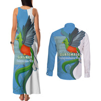 Guatemala Independence Day Couples Matching Tank Maxi Dress and Long Sleeve Button Shirts Guatemalan Quetzal 202st Anniversary - Wonder Print Shop