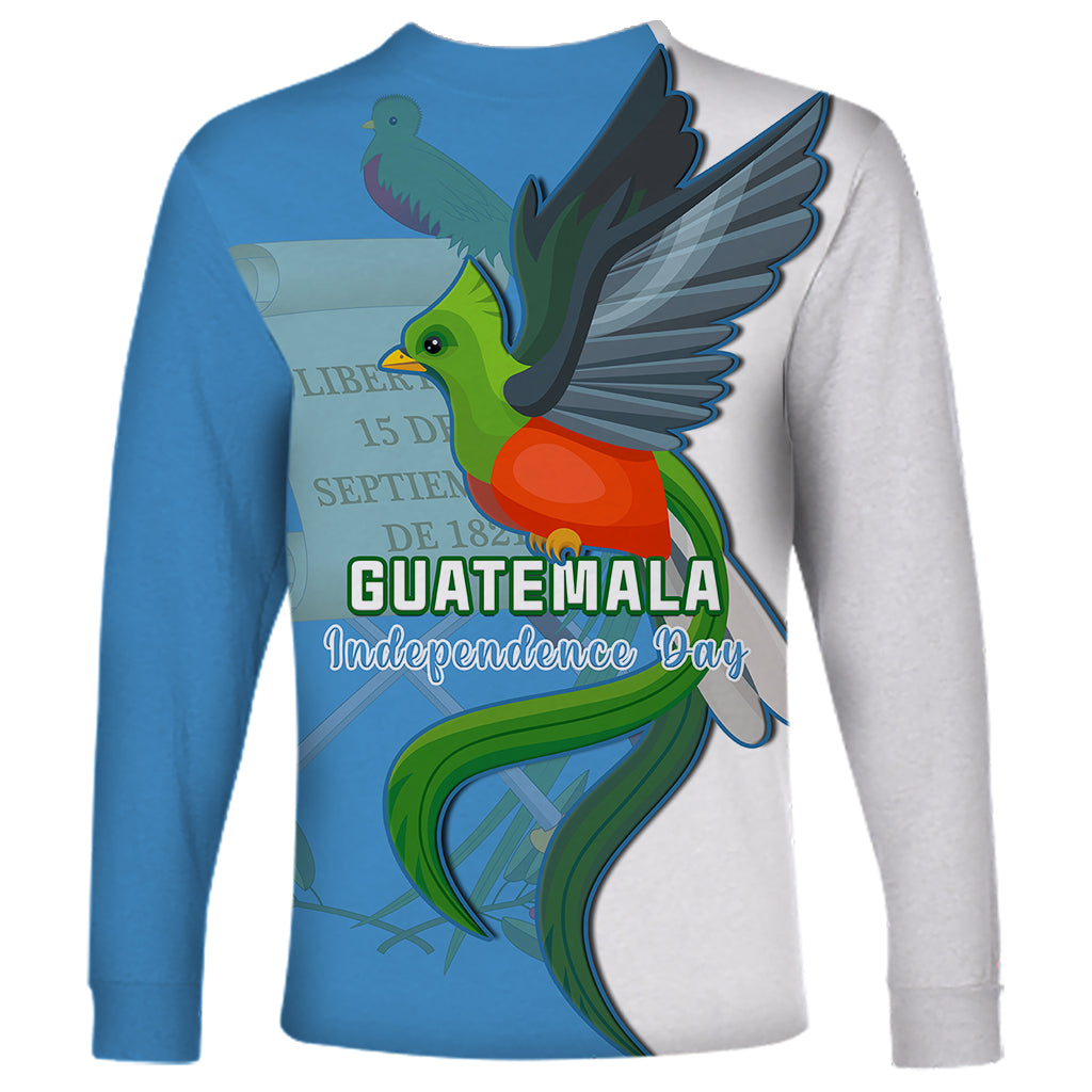 Guatemala Independence Day Long Sleeve Shirt Guatemalan Quetzal 202st Anniversary - Wonder Print Shop