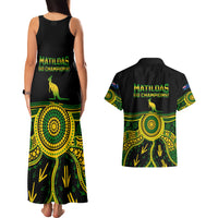Australia Soccer Couples Matching Tank Maxi Dress and Hawaiian Shirt Aboriginal Go Matildas 2023 World Cup - Wonder Print Shop