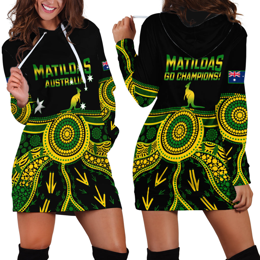 Australia Soccer Hoodie Dress Aboriginal Go Matildas 2023 World Cup - Wonder Print Shop