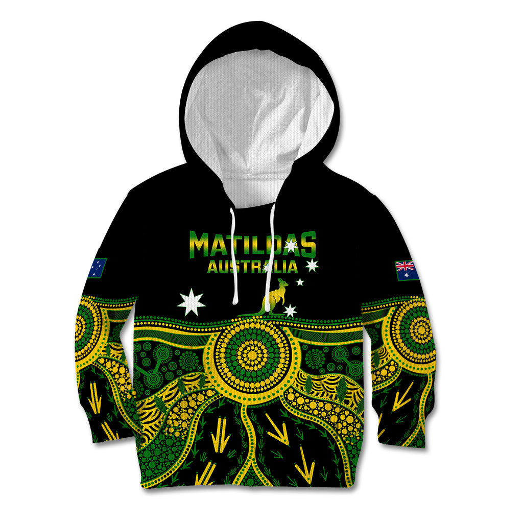 Australia Soccer Kid Hoodie Aboriginal Go Matildas 2023 World Cup - Wonder Print Shop