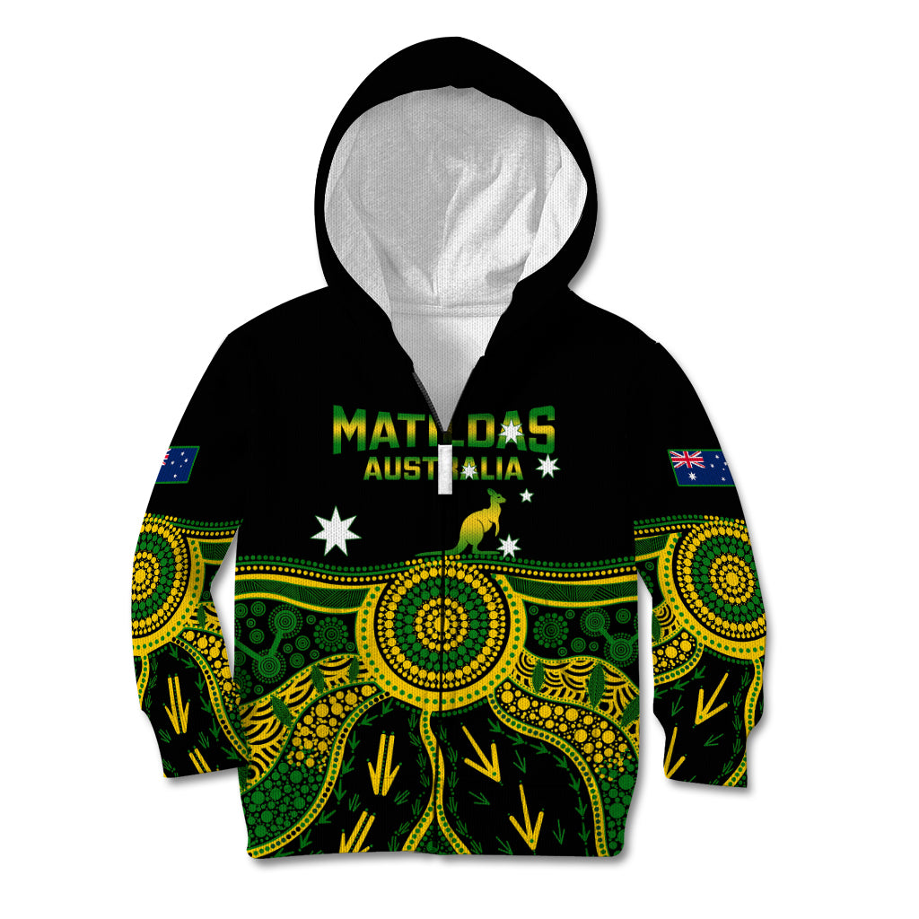 Australia Soccer Kid Hoodie Aboriginal Go Matildas 2023 World Cup - Wonder Print Shop