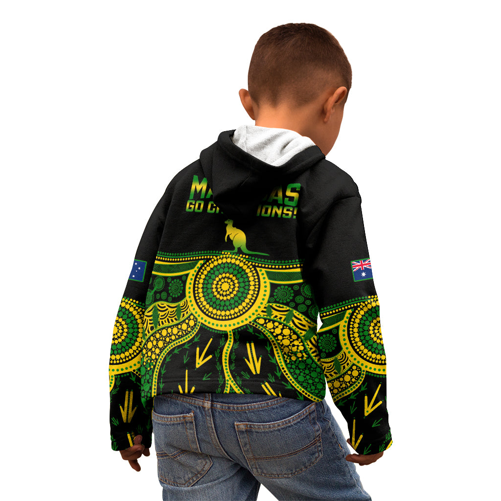 Australia Soccer Kid Hoodie Aboriginal Go Matildas 2023 World Cup - Wonder Print Shop