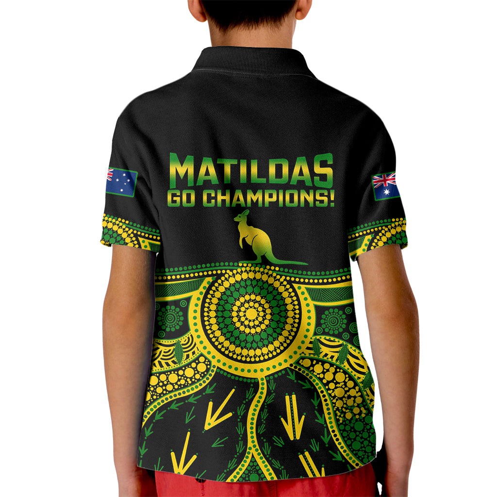 Australia Soccer Kid Polo Shirt Aboriginal Go Matildas 2023 World Cup - Wonder Print Shop