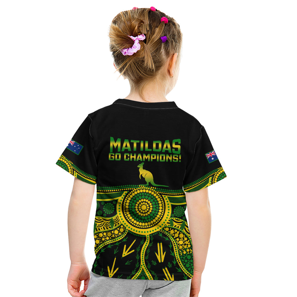Australia Soccer Kid T Shirt Aboriginal Go Matildas 2023 World Cup - Wonder Print Shop