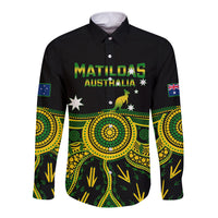 Australia Soccer Long Sleeve Button Shirt Aboriginal Go Matildas 2023 World Cup - Wonder Print Shop