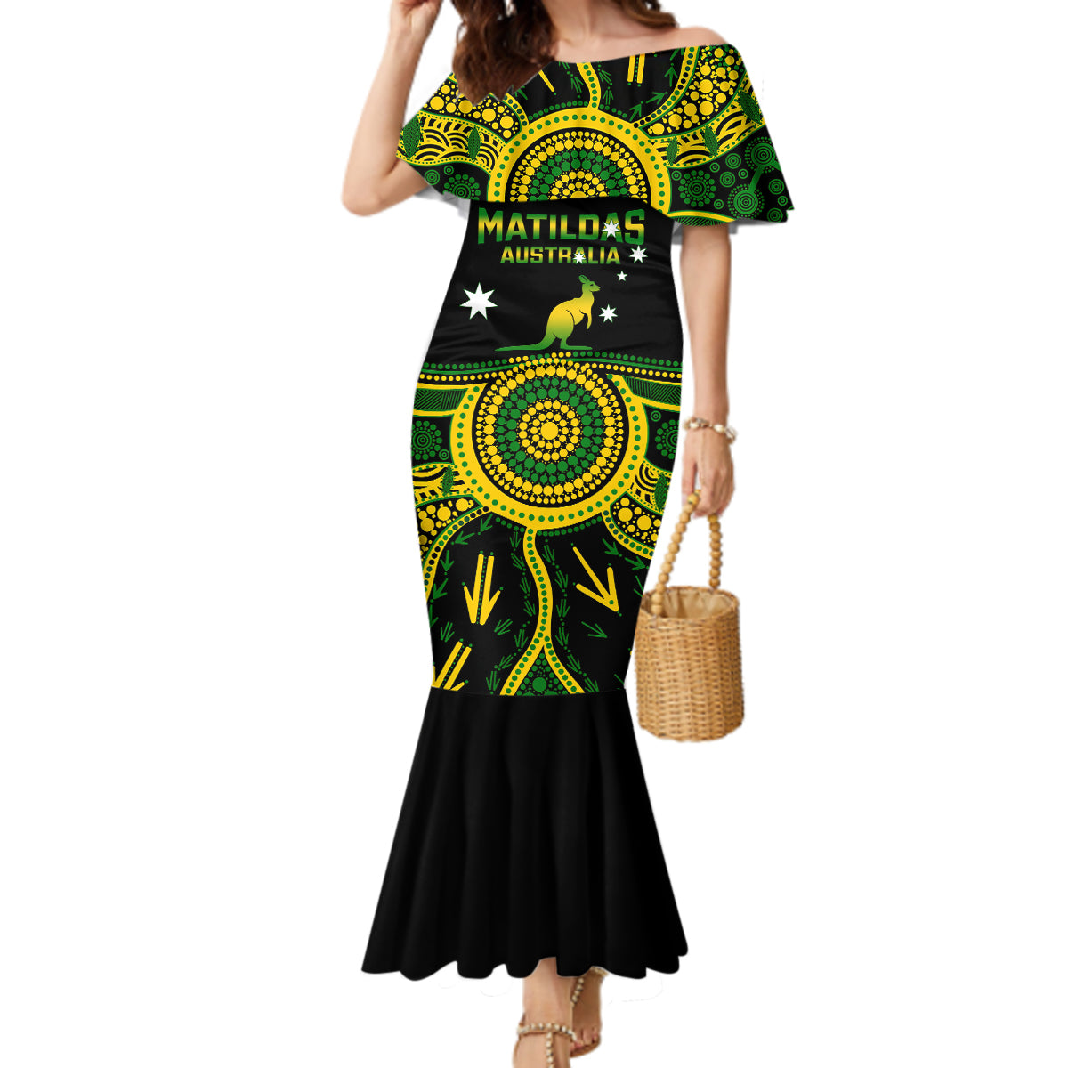 Australia Soccer Mermaid Dress Aboriginal Go Matildas 2023 World Cup - Wonder Print Shop