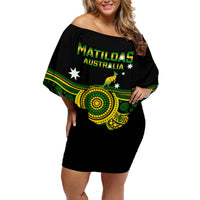 Australia Soccer Off Shoulder Short Dress Aboriginal Go Matildas 2023 World Cup - Wonder Print Shop