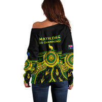 Australia Soccer Off Shoulder Sweater Aboriginal Go Matildas 2023 World Cup - Wonder Print Shop