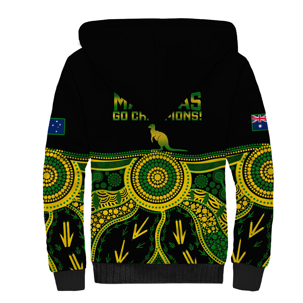 Australia Soccer Sherpa Hoodie Aboriginal Go Matildas 2023 World Cup - Wonder Print Shop