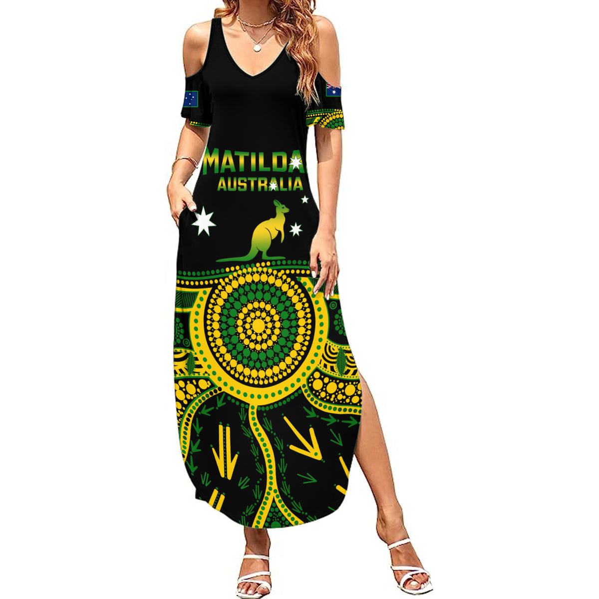 Australia Soccer Summer Maxi Dress Aboriginal Go Matildas 2023 World Cup - Wonder Print Shop
