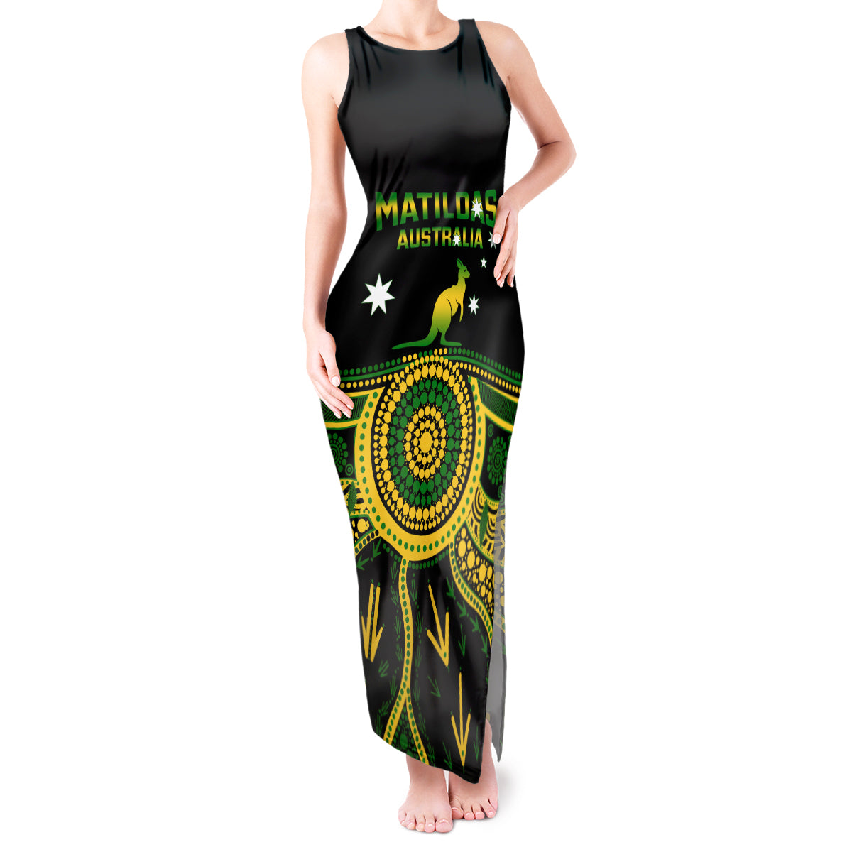 Australia Soccer Tank Maxi Dress Aboriginal Go Matildas 2023 World Cup - Wonder Print Shop