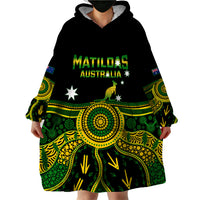 Australia Soccer Wearable Blanket Hoodie Aboriginal Go Matildas 2023 World Cup - Wonder Print Shop