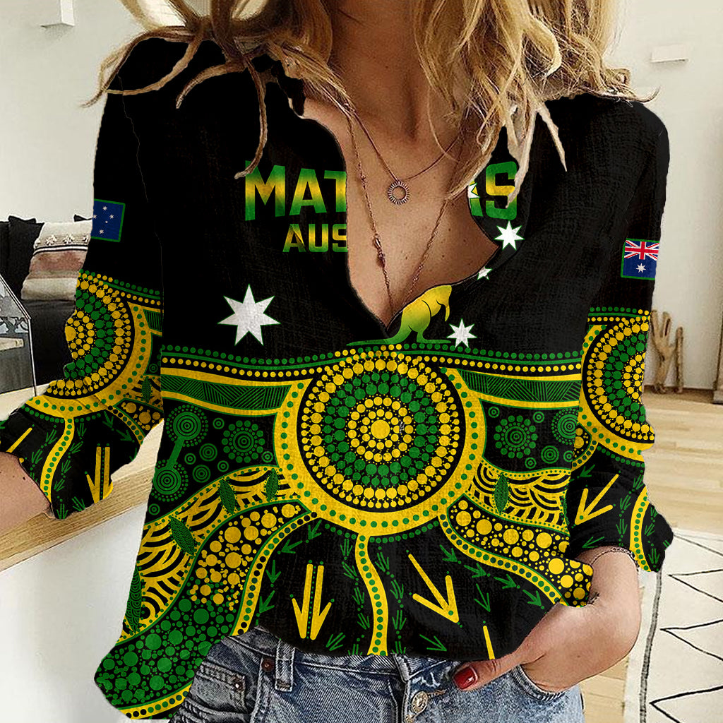 Australia Soccer Women Casual Shirt Aboriginal Go Matildas 2023 World Cup - Wonder Print Shop