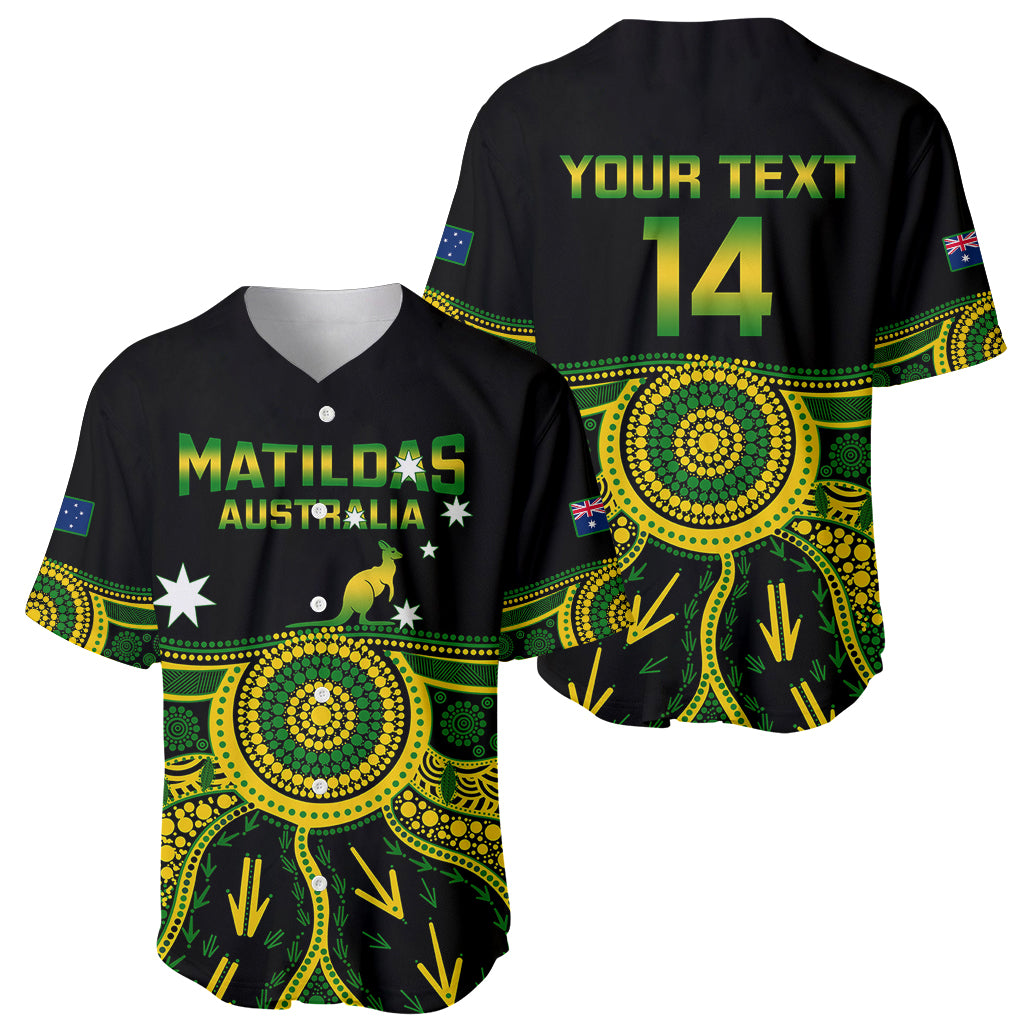 Personalised Australia Soccer Baseball Jersey Aboriginal Go Matildas 2023 World Cup - Wonder Print Shop